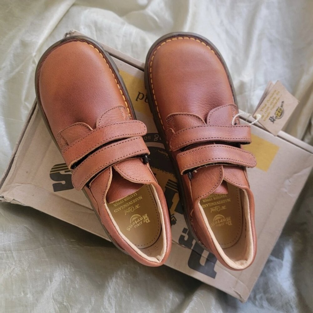 Dr.Martens brown twin strap closure gibson shoes kids size 2UK